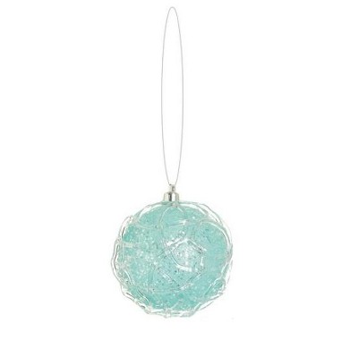 Northlight Glittered Ice Blue Shatterproof Snowy Winter Christmas Ball Ornament 3.25" (80mm)