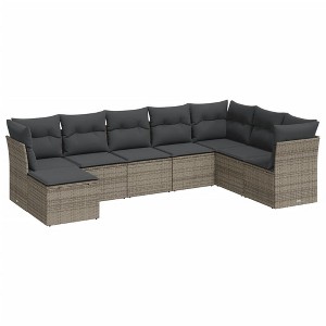 vidaXL Outdoor Sofa Set Grey - 1 of 4