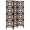 Vynxaria Tan and Cappuccino Circle Pattern 3-Panel Folding Screen - 3 of 4