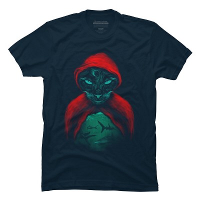 Men's Design By Humans Cat Sharks By uwanlibner T-Shirt