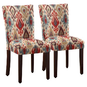 Parsons Pattern Dining Chair Wood (Set of 2) - HomePop, Ikat