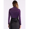 INSPIRE CHIC Women's Glitter Evening Open Front Long Sleeves Elegant Sheer Bolero Shrug - 3 of 4