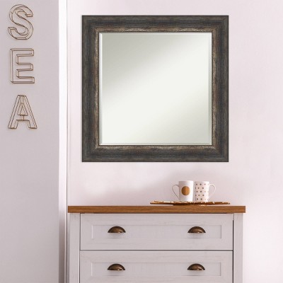 Bronze and Wood Full Length Rectangular Wall Mirror