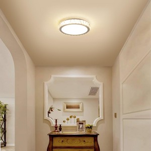 CuisinSmart 14In Crystal Dimmable Ceiling Light, 38W 1280LM Luxury Chrome Round Flush Mount Ceiling Light for Living Room, Kitchen, Bedroom - 1 of 4