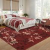 Washable Floral Leaf Print Area Rug for Living Room Bedroom, Large Non Slip Floor Carpet for Kitchen Dining Room - 4 of 4