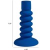 Storied Home Stoneware Taper Holder, Latex Glaze, Blue - 2 of 4