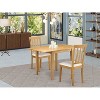 HomeStock 3-Piece Natural Brown Oak Finish Solid Wood Top Dining Table Set - 2 of 4