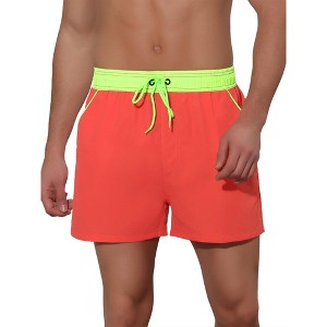 Lars Amadeus Men's Holiday Solid Elastic Waist Side Pockets Beach Shorts - 1 of 4