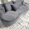 NicBex Fluffy Corduroy Bean Bag Loveseat with 3 Pillows,High Resilience Foam Filled Recliner Sofa Beanbag for Adults,Cozy Lazy Chair for 3 - 2 of 4