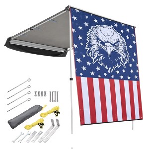 Yescom 4.4x6.6 Ft Vehicle Awning w/ Eagle Side Wall Roof Rack Pull-Out Sun Shade Travel Gray - 1 of 4