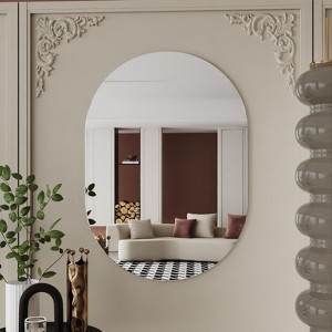 Oval Bathroom Mirror for Over Sink, Black Wall Mounted Decor Mirror, Decorative Oval Wall Mirror - 1 of 4