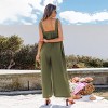 Women's Olive Green Spaghetti Strap Wide-Leg Jumpsuit - Cupshe - 4 of 4