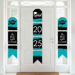 Big Dot of Happiness Teal Grad - Best is Yet to Come - Hanging Vertical Paper Door Banners - 2025 Turquoise Party Wall Decor Kit- Indoor Door Decor - 1 of 4