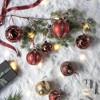TopComfy Decorative Object Glass Christmas Ball Ornaments Elegant Festive Style for Holiday Tree Decor, Red, 3"*3"*3" - 4 of 4