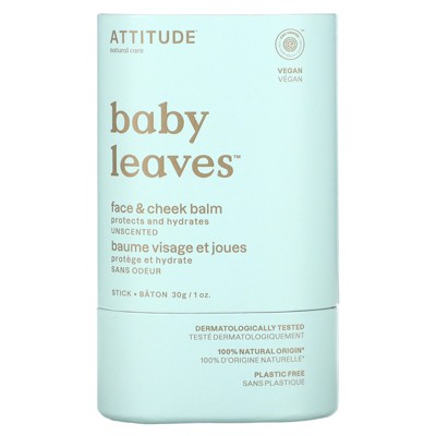 ATTITUDE Plastic-Free Face and Cheek Balm Bar for Baby, EWG Verified, Dermatologically Tested, Made with Naturally Derived Ingredients, Vegan,