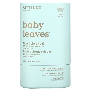 ATTITUDE Plastic-Free Face and Cheek Balm Bar for Baby, EWG Verified, Dermatologically Tested, Made with Naturally Derived Ingredients, Vegan, - 1 of 4
