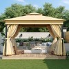 10'x12'/10'x10' Outdoor Gazebo, Patio Double Roofs Canopy Tent with Mosquito Netting and Privacy Screens for Garden, Lawn -ModernLuxe - 2 of 4