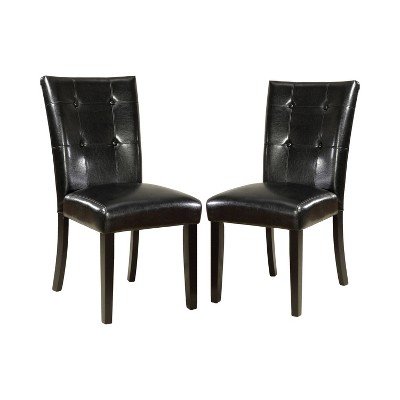 Set of 2 Denzelo Leatherette Parson Side Chair Black - HOMES: Inside + Out