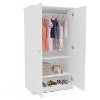 Polifurniture Sweden 2 Door Bedroom Armoire White - 3 of 4