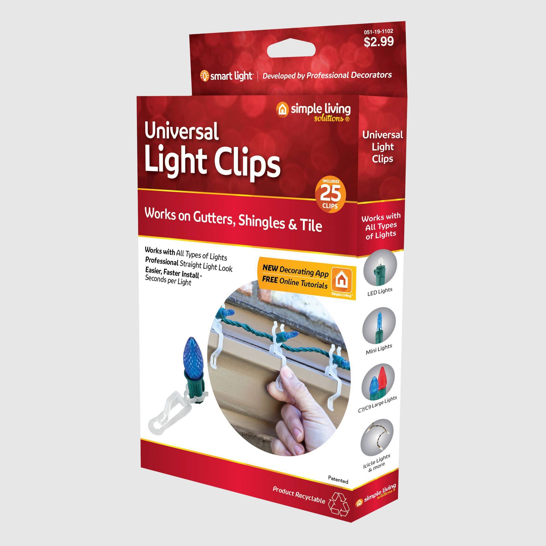 Simple Living Solutions 25ct String Light Universal Light Clips