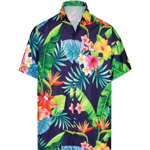 HAPPY BAY Mens Hawaiian Shirts Short Sleeve Button Down Shirt Men's Hawaii Shirts Boho Holiday Casual Summer Beach Shirts for Men Funny - 1 of 4
