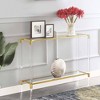 Breighton Home Royal Crest 2 Tier Acrylic Glass Console Table Gold/Glass: Chic Entryway Furniture, 12" Depth - 2 of 4
