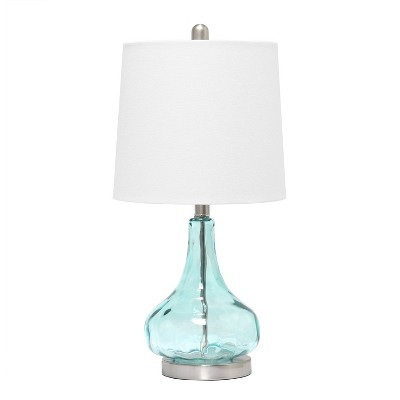 Rippled Glass Table Lamp with Fabric Shade - Lalia Home