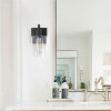 Dewdrop Vintage Black Wall Sconce with Clear Cylinder Glass Shade, Indoor Wall Mount Light Fixture - 3 of 4