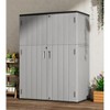 Waterproof Resin Outdoor Storage Shed with Lockable Doors & Integrated Floor, 57 Cubic Feet Capacity for Garden, Pool, and Garage Organization - Grey - 4 of 4