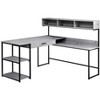 PAGED Simple Modern Computer Desk, Trapezoid Home Office Desk with 4 Storage Drawers, Wooden Desktop and Metal Legs for Office, Study - 2 of 4