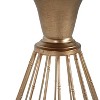 NicBex Outdoor Side Table, Solid Pine Wood with Hollow Edge Design, Antique Gold Frame + Natural Wood Top - 4 of 4