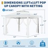 Outdoor Canopy Tent With Mosquito Netting, Pop Up Instant Gazebo Waterproof With Portable Carrying Bag, Outdoor Gazebo Tent for Backyard - 4 of 4