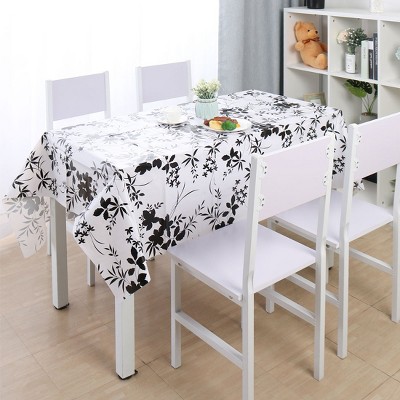 55"x40" Rectangle PVC Water Oil Resistant Dining Tablecloths Bamboo in Black - PiccoCasa