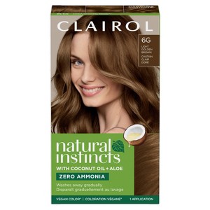 Natural Instincts Clairol Demi-Permanent Hair Color Cream Kit - 6G Light Golden Brown, Toasted Almond - 1 of 4