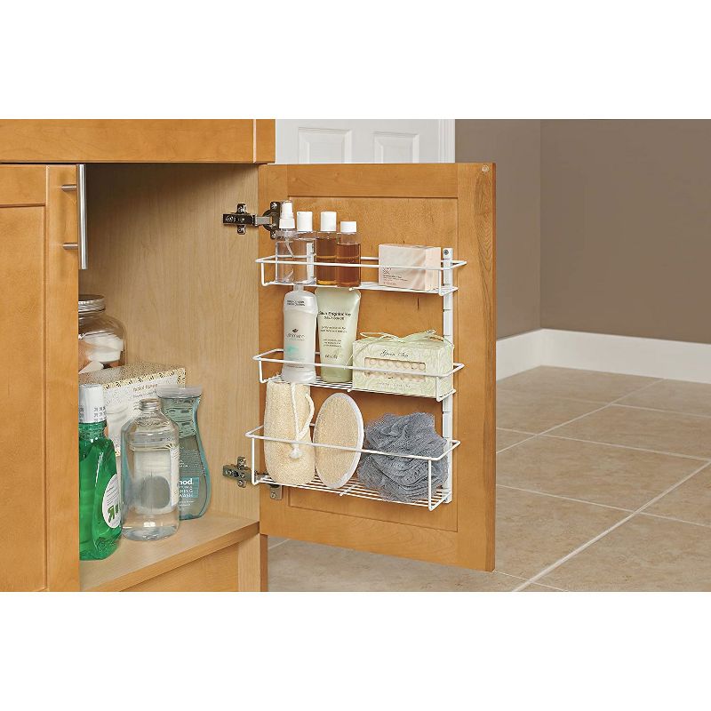 ClosetMaid Adjustable 3 Shelf Spice Rack Organizer Kitchen Pantry Storage for Cabinet Door or Wall Mount with Metal Shelves, White (2 Pack), 3 of 6
