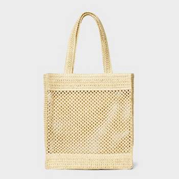 Stripe Straw Crochet Tote Handbag - Universal Thread™