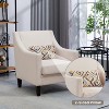 Beig Contemporary style armchair, upholstered armchair with concave armrests - 3 of 4