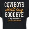 Women's - Yellowstone - Cowboys Dont Say Goodbye Cropped Graphic T-Shirt - 2 of 4