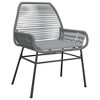 vidaXL Patio Chairs with Cushions - Gray Poly Rattan Garden Outdoor Seating - 4 of 4