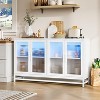 JOJOKA 55'' Sideboard Buffet Cabinet with LED Light, Power Outlets & Fluted Glass Doors, Adjustable Shelves for Kitchen, Dining Room, Living Room - 2 of 4