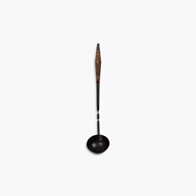 Hand-Forged Stainless Steel and Walnut Long Handle Soup Ladle