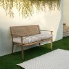 60" x 19" x 3" Sunbrella Canvas Tufted Outdoor Bench Cushion - Sorra Home - 2 of 3