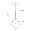 LNC Libbaconion 1-Lights 11.8" Modern Luxury Cone Pendant Lights, Black and White - 3 of 4