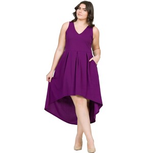 Plus Size High Low with Pockets Party Dress - 24seven Comfort Apparel™ - 1 of 4