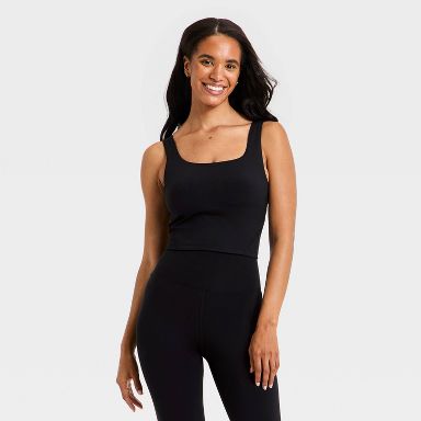 Women's Super Flex Square Neck Ultra Cropped Tank Top - All In Motion™ Black XS