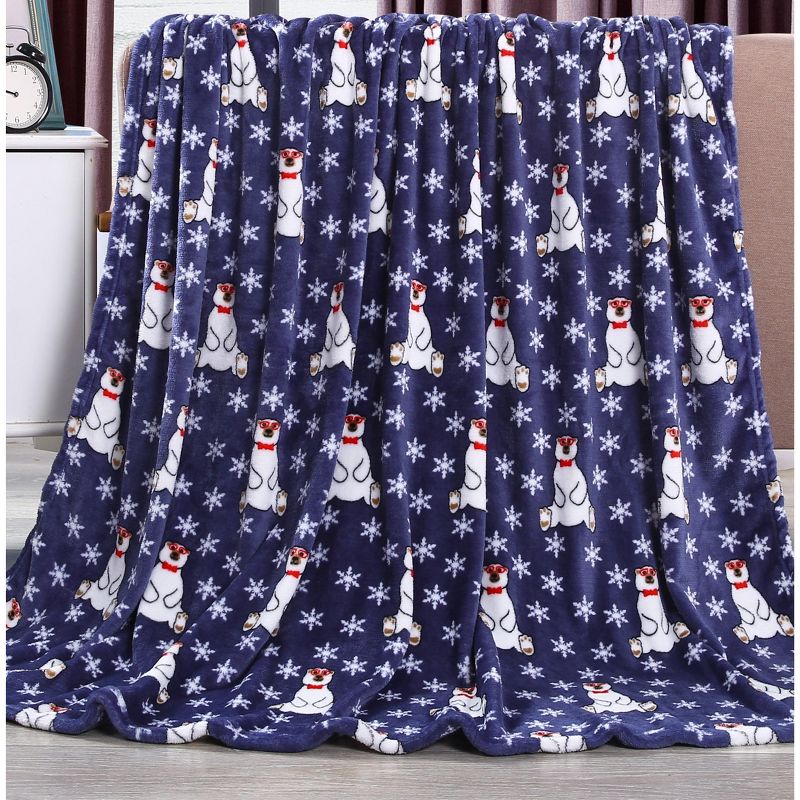Noble house Christmas  Festive and Cheery Holiday Super Soft Ultra Comfy Microplush Throw Blanket 50"x60", 1 of 4