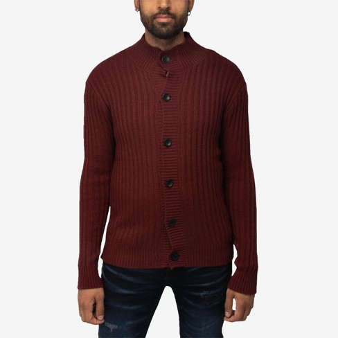 X Ray Men s Stand Collar Cardigan In Oxblood Size X Large Target