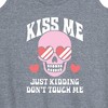 Women's - Instant Message - Valentine's Day Kiss Me Just Kidding Graphic Racerback Tank - 2 of 4