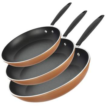 Gotham Steel Copper Cast Textured 3 Pack Nonstick Fry Pan Set - 8'' 10'' and 12''