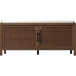 Warwick Storage Entryway Bench with Woven Doors Brown - Threshold™